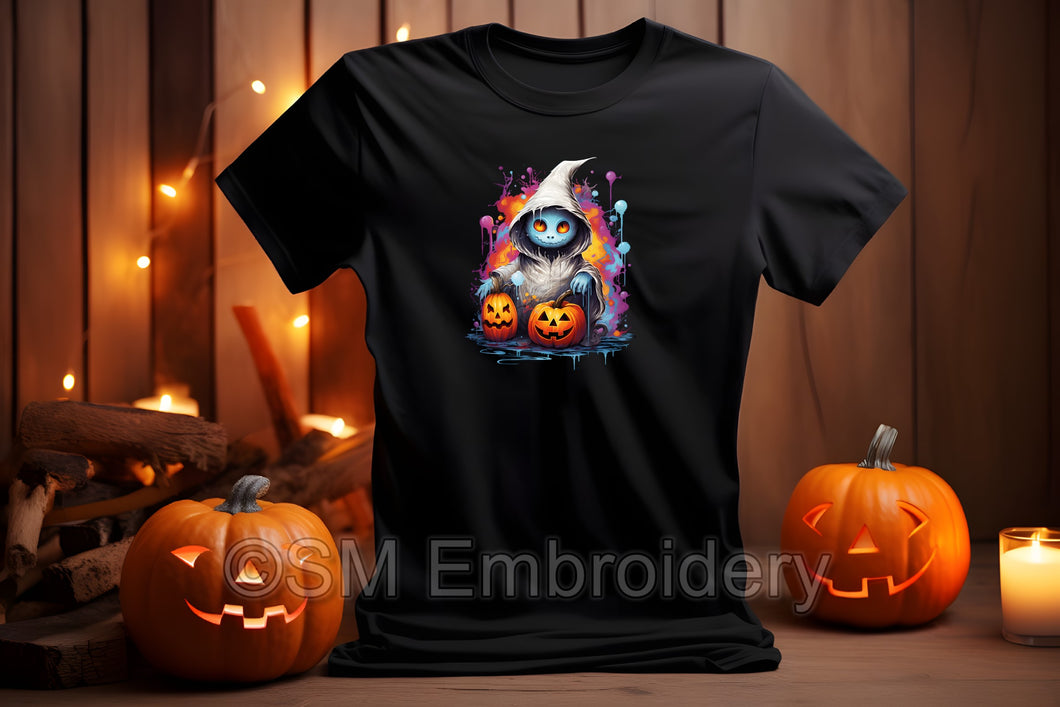 Adults Ghost On Pumpkin T-shirt