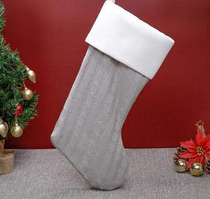 Grey Knitted Effect Stocking