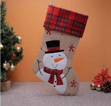 Deluxe Hessian Snowman Stocking